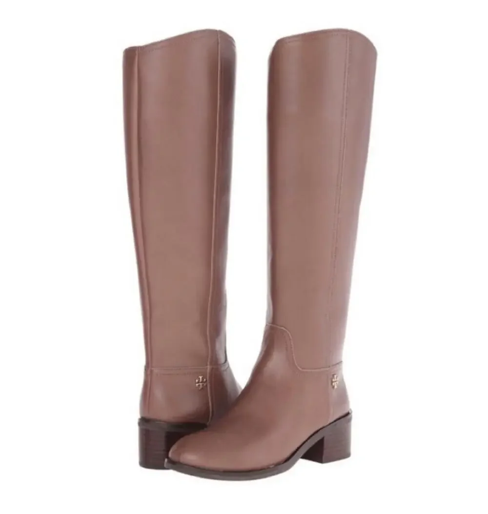 Tory Burch Fulton 55MM Boots Silky Leather in Topo Brown